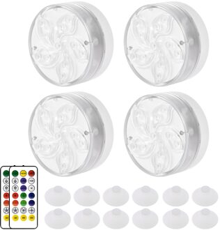 Fish Tank Onderwater Lamp Waterdicht Rf Led Verlichting Afstandsbediening Aquarium Kerst Dompelpompen Huis Tuin Decor Landschap 4stk