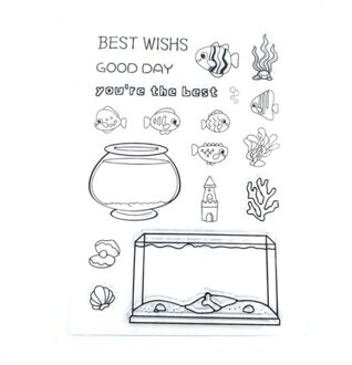 Fish Tank Transparant Clear Siliconen Stempel Seal Diy Scrapbooking Stencil Kleuring Embossing Decoratie Kantoor Schoolbenodigdheden