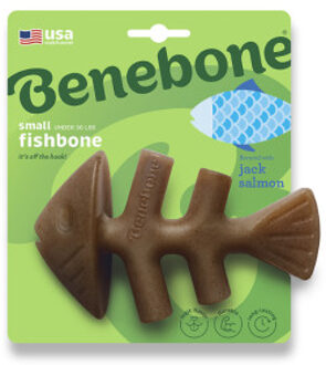 Fishbone nylon kauwspeelgoed hond (zalmsmaak) S