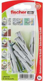 Fisher Fischer Fu 8 X 50 Sk Universele Ankers 50 Mm 8 Mm 53304 6 Stuks