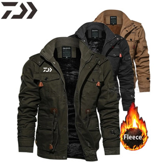 Fishing Jacket Men Winter Fishing Clothes Hooded Multi-pocket Warm Thicken Solid Fishing Shirts Men's Outdoor Clothing Fishing