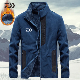 Fishing Jackets Men Warm Thick Fleece Fishing Clothes Zipper Fishing Shirt Outerwear Man Daiwa Clothing for Winter Fishing