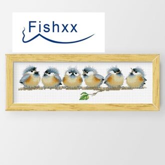Fishxx Kruissteek Kit D506-512 Tak Kleine Genesteld Rij Zingen Dier Handgemaakte Thuis Borduren D512 / 11CT printing