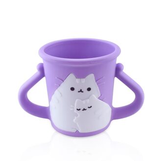 Fissman 280 Ml Kids Mok Met Handvatten En Katten 100% Food Grade Siliconen Cup paars