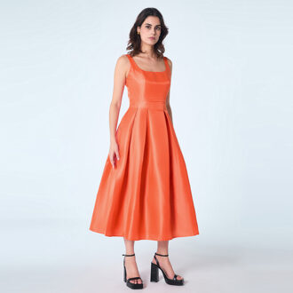 Fit-and-flare cocktailjurk van taft Rood - XS