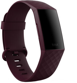 Fitbit Classic siliconen band voor de Fitbit Charge 3 / 4 - Maat L - Rosewood Donkerrood - Large