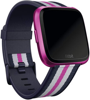 Fitbit Woven band voor de Fitbit Versa / Versa 2 / Versa Lite - Maat L - Navy / Mulberry Meerkleurig - Large