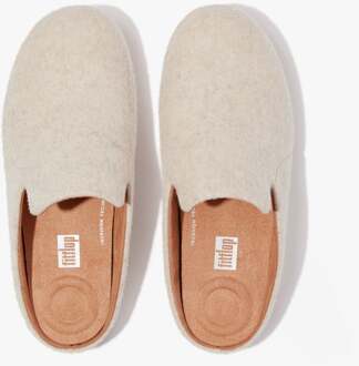 FitFlop CHRISSIE II HAUS e01 Dames Vilt Slippers Ivoor - maat Crème