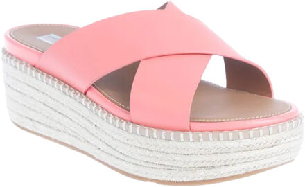 FitFlop Dames/Dames Eloise Espadrille Kruisschoenen Leren Sleehak Sandalen (Koraal)
