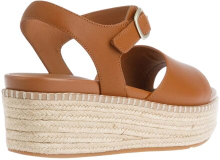 FitFlop Dames/Dames Eloise Leather Backstrap Wedge Espadrilles (Tan) Bruin