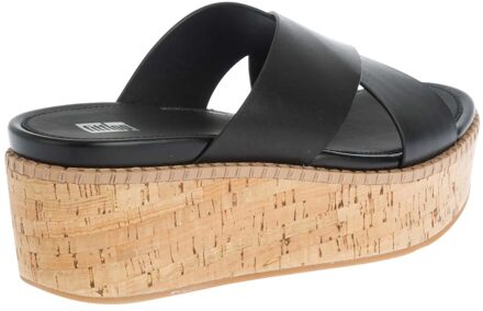 FitFlop Dames/Dames Eloise leren slippers met kruisband (Zwart)