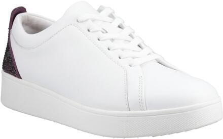 FitFlop Dames/Dames Rally Crystal Leren Trainers (Wit/Mauve/Wijn) Veelkleurig