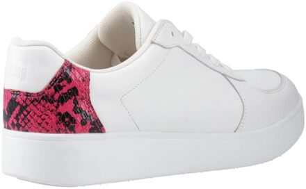 FitFlop Dames/Dames Slangenprint Leren Trainers (Wit/Framboos) Roze en wit - EU 38 / UK 5