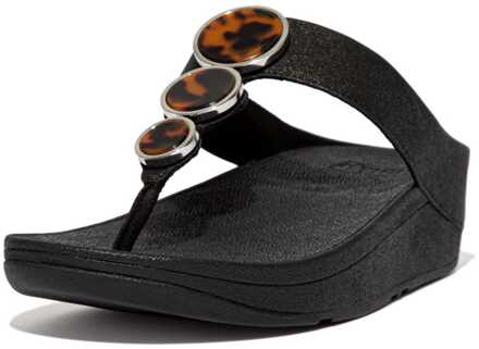 FitFlop Dames Fit Flop Halo Shimmer teen-post sandalen in zwart