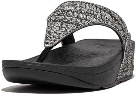 FitFlop Dames Fit Flop Lulu Shimmerweave teen-post sandalen in zwart - EU 39/ UK 6