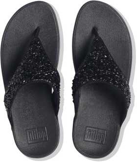 FitFlop Dames Fit Flop Lulu Summerfoil Toe-Thong Sandalen in Zwart - EU 40.5 / UK 7