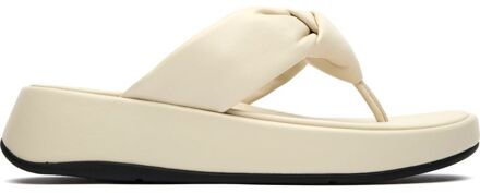 FitFlop F-knot Zachte Leren Teenpost Sandalen Naturel - EU 37 / UK 4
