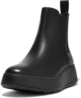 FitFlop F-mode leather flatform chelsea boots Zwart - 37