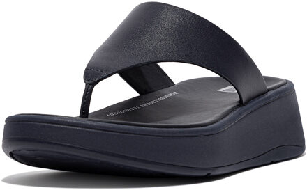 FitFlop F-mode leather flatform toe-post sandals Blauw - 36