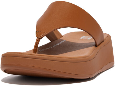 FitFlop F-mode leather flatform toe-post sandals Bruin - 37