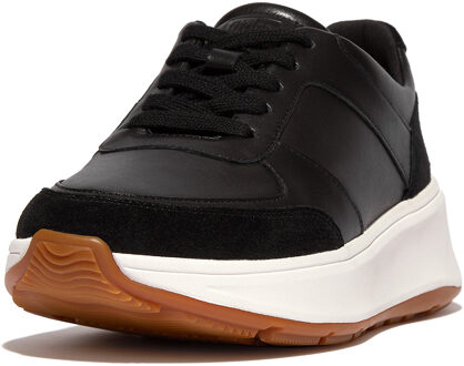FitFlop F-mode leather/suede flatform sneakers Zwart - 41