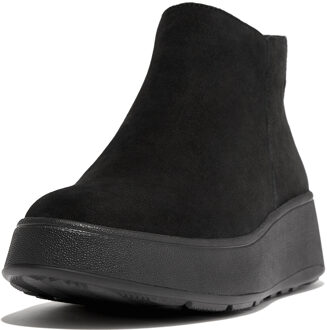 FitFlop F-mode suede flatform zip ankle boots Zwart - 40