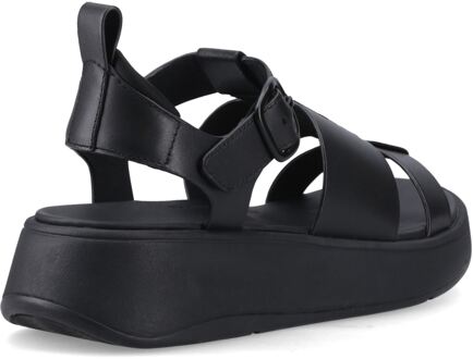 FitFlop F-Mode Vissersleren Dames Zwarte Smalle Sandalen - EU 38 / UK 5