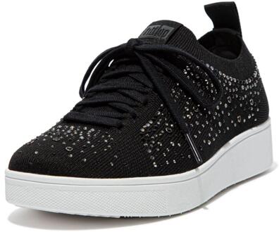 FitFlop Fit Flop Dames Rally Crystal Gehaakte Sneakers (Zwart) - maat EU 37 / UK 4