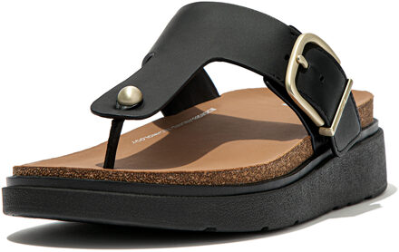 FitFlop Gen-ff buckle leather toe-post sandals Zwart - 37
