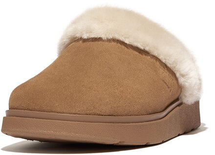FitFlop Gen-ff shearling-collar suede slippers Bruin - 36