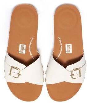 FitFlop Iqushion adjustable buckle leather slides Naturel - EU 37 / UK 4