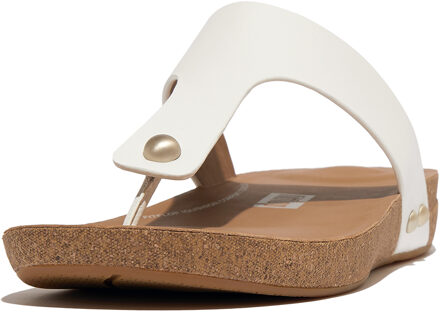 FitFlop Iqushion leather toe-post sandals Wit - 36