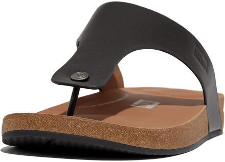 FitFlop Iqushion men's leather toe-post sandals Zwart - 42
