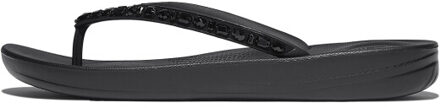 FitFlop Iqushion multi-crystal ergonomic flip-flops - maat 38 Zwart
