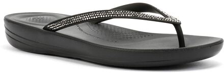 FitFlop Iqushion Sparkle Rubberen Dames Zwarte Flip-Flops
