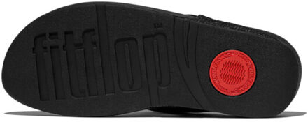 FitFlop Lulu crinkled-shimmer toe-post sandals Zwart - 40