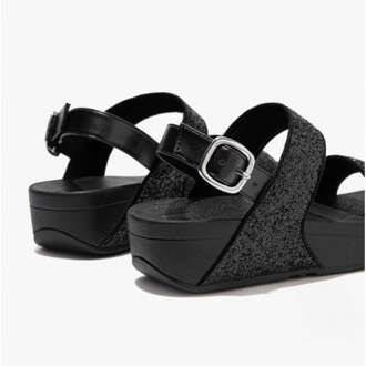 FitFlop Lulu Glitter Dames Sandalen met Achterband Zwart Glitter - EU 42 / UK 8