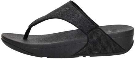 FitFlop Lulu Shimmerglitz Toe-post Zwart - 38