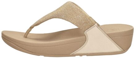 FitFlop Lulu Shimmerlux Toe - Post Sandals Beige - 37