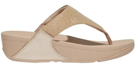 FitFlop Lulu Shimmerlux Toe - Post Sandals Beige - 39