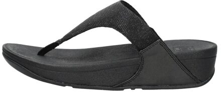 FitFlop Lulu Shimmerlux Toepost Teenslippers Dames zwart - 40