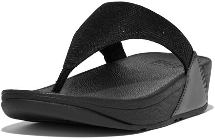 FitFlop Lulu Shimmerlux Toepost Teenslippers Dames zwart - 40