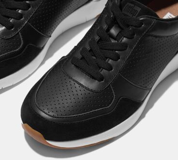 FitFlop Men's Fit Flop Anatomiflex Leather-Mix Trainers in Black Zwart - EU 43 / UK 9