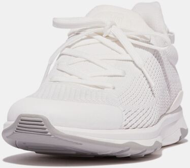 FitFlop Men's Fit Flop Vitamin FFX Knit Sports Trainers in White Grey - maat EU 42.5 / UK 8.5 Wit