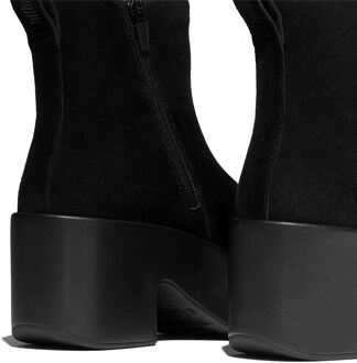 FitFlop Platforms Hiel Suède Dames Zwarte Enkellaarzen