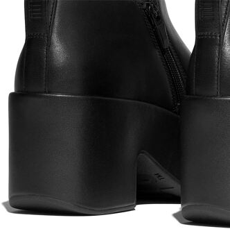FitFlop Platvorms Hakken Korte Leren Dames Zwarte Laarsjes