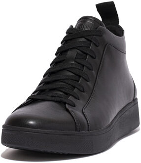FitFlop Rally high top sneaker leather Zwart - 36
