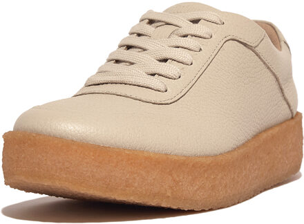 FitFlop Rally tumbled-leather crepe sneakers Beige - 36