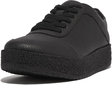 FitFlop Rally tumbled-leather crepe sneakers Zwart - 38