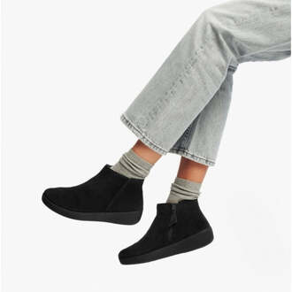 FitFlop Sumi Dames Suède Enkellaarzen Zwart